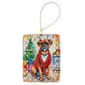 Boxer Christmas Porcelain Ornament Christmas Tree Hanging Decorations for Home Christmas Holiday, Rectangle, Gift, Multicolor