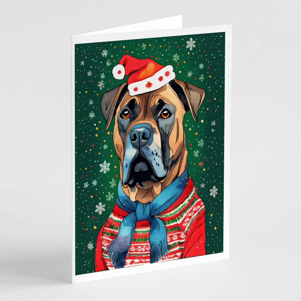 Cane Corso Christmas Greeting Cards Pack of 8 Blank Cards with Envelopes Whimsical A7 Size 5x7