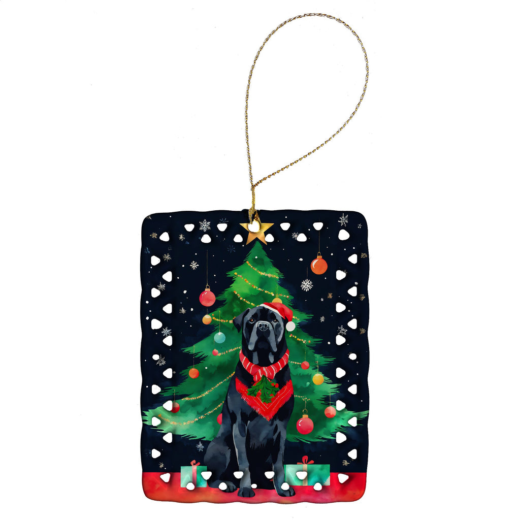 Cane Corso Christmas Porcelain Ornament Christmas Tree Hanging Decorations for Home Christmas Holiday, Rectangle, Gift, Multicolor