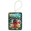 Cane Corso Christmas Porcelain Ornament Christmas Tree Hanging Decorations for Home Christmas Holiday, Rectangle, Gift, Multicolor