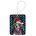 Catahoula Christmas Porcelain Ornament Christmas Tree Hanging Decorations for Home Christmas Holiday, Rectangle, Gift, Multicolor