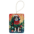 Cavalier Spaniel Christmas Porcelain Ornament Christmas Tree Hanging Decorations for Home Christmas Holiday, Rectangle, Gift, Multicolor