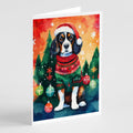 Cavalier Spaniel Christmas Greeting Cards Pack of 8 Blank Cards with Envelopes Whimsical A7 Size 5x7