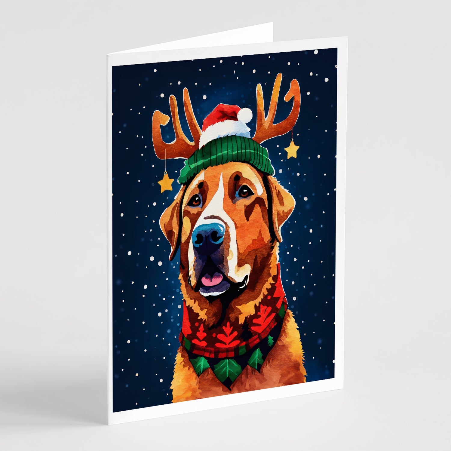 Chesapeake Bay Retriever Christmas Greeting Cards Pack of 8 Blank Cards with Envelopes Whimsical A7 Size 5x7