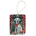 Dalmatian Christmas Porcelain Ornament Christmas Tree Hanging Decorations for Home Christmas Holiday, Rectangle, Gift, Multicolor