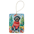 German Wirehaired Pointer Christmas Porcelain Ornament Christmas Tree Hanging Decorations for Home Christmas Holiday, Rectangle, Gift, Multicolor