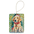 Golden Retriever Christmas Porcelain Ornament Christmas Tree Hanging Decorations for Home Christmas Holiday, Rectangle, Gift, Multicolor
