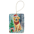 Golden Retriever Christmas Porcelain Ornament Christmas Tree Hanging Decorations for Home Christmas Holiday, Rectangle, Gift, Multicolor