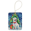 Great Pyrenees Christmas Porcelain Ornament Christmas Tree Hanging Decorations for Home Christmas Holiday, Rectangle, Gift, Multicolor