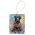 Black Labrador Retriever Christmas Porcelain Ornament Christmas Tree Hanging Decorations for Home Christmas Holiday, Rectangle, Gift, Multicolor