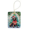 Chocolate Labrador Retriever Christmas Porcelain Ornament Christmas Tree Hanging Decorations for Home Christmas Holiday, Rectangle, Gift, Multicolor