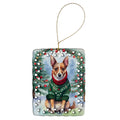 Lancashire Heeler Christmas Porcelain Ornament Christmas Tree Hanging Decorations for Home Christmas Holiday, Rectangle, Gift, Multicolor