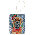Mastiff Christmas Porcelain Ornament Christmas Tree Hanging Decorations for Home Christmas Holiday, Rectangle, Gift, Multicolor