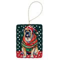 Mastiff Christmas Porcelain Ornament Christmas Tree Hanging Decorations for Home Christmas Holiday, Rectangle, Gift, Multicolor