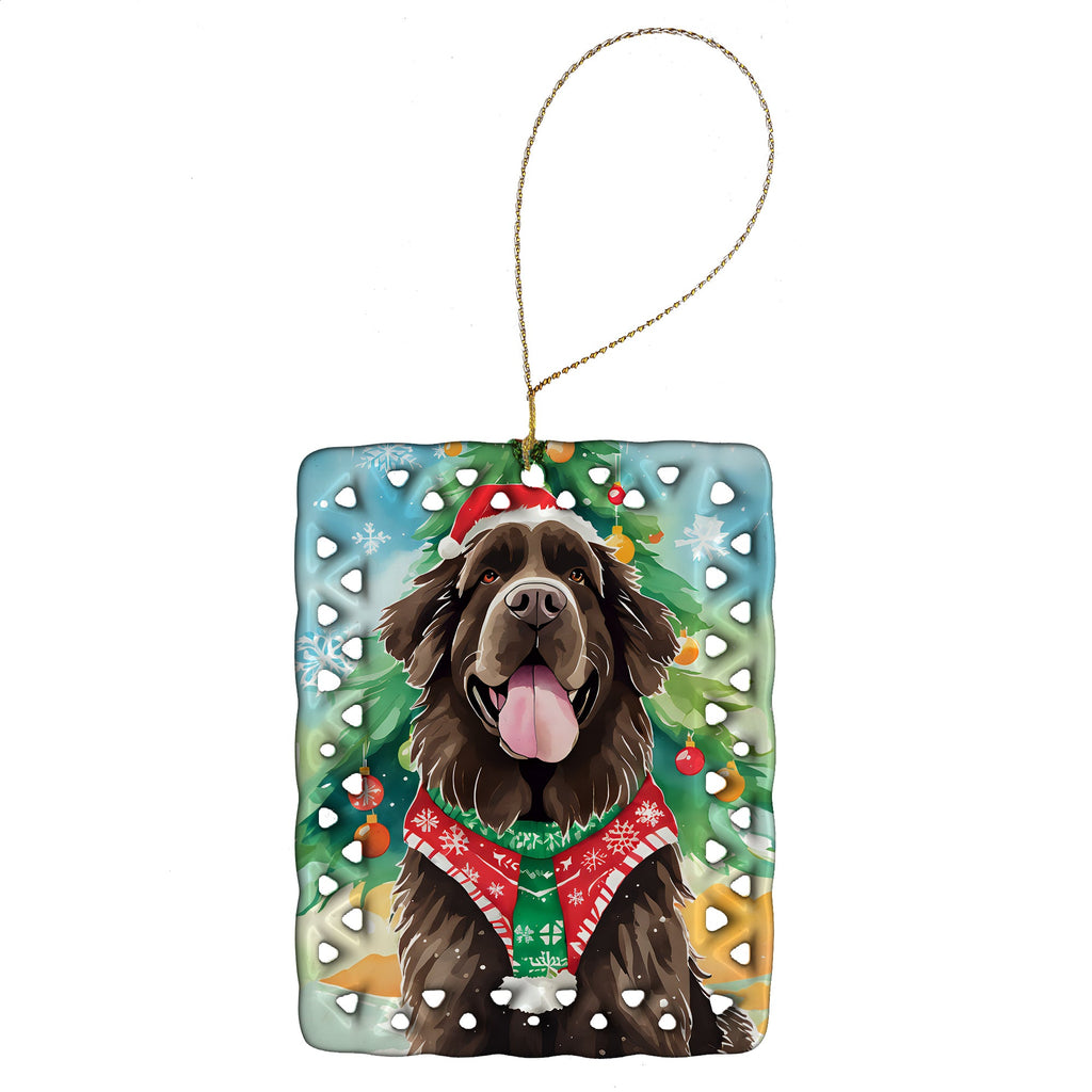 Newfoundland Christmas Porcelain Ornament Christmas Tree Hanging Decorations for Home Christmas Holiday, Rectangle, Gift, Multicolor