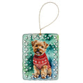 Norfolk Terrier Christmas Porcelain Ornament Christmas Tree Hanging Decorations for Home Christmas Holiday, Rectangle, Gift, Multicolor