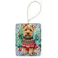 Norfolk Terrier Christmas Porcelain Ornament Christmas Tree Hanging Decorations for Home Christmas Holiday, Rectangle, Gift, Multicolor