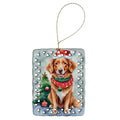 Nova Scotia Duck Toller Christmas Porcelain Ornament Christmas Tree Hanging Decorations for Home Christmas Holiday, Rectangle, Gift, Multicolor