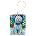 Old English Sheepdog Christmas Porcelain Ornament Christmas Tree Hanging Decorations for Home Christmas Holiday, Rectangle, Gift, Multicolor
