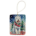 Old English Sheepdog Christmas Porcelain Ornament Christmas Tree Hanging Decorations for Home Christmas Holiday, Rectangle, Gift, Multicolor