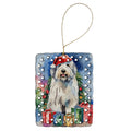 Old English Sheepdog Christmas Porcelain Ornament Christmas Tree Hanging Decorations for Home Christmas Holiday, Rectangle, Gift, Multicolor
