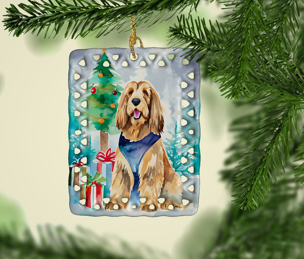 Otterhound Christmas Porcelain Ornament Christmas Tree Hanging Decorations for Home Christmas Holiday, Rectangle, Gift, Multicolor
