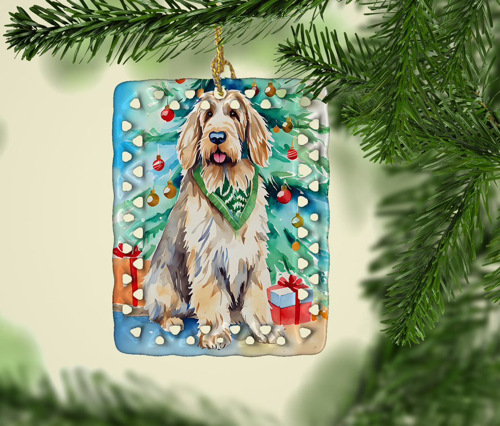 Otterhound Christmas Porcelain Ornament Christmas Tree Hanging Decorations for Home Christmas Holiday, Rectangle, Gift, Multicolor