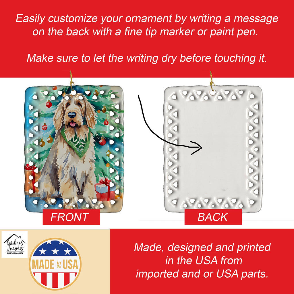 Otterhound Christmas Porcelain Ornament Christmas Tree Hanging Decorations for Home Christmas Holiday, Rectangle, Gift, Multicolor