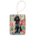 Poodle Christmas Porcelain Ornament Christmas Tree Hanging Decorations for Home Christmas Holiday, Rectangle, Gift, Multicolor