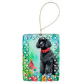 Poodle Christmas Porcelain Ornament Christmas Tree Hanging Decorations for Home Christmas Holiday, Rectangle, Gift, Multicolor
