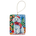 Poodle Christmas Porcelain Ornament Christmas Tree Hanging Decorations for Home Christmas Holiday, Rectangle, Gift, Multicolor