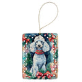 Poodle Christmas Porcelain Ornament Christmas Tree Hanging Decorations for Home Christmas Holiday, Rectangle, Gift, Multicolor