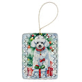 Poodle Christmas Porcelain Ornament Christmas Tree Hanging Decorations for Home Christmas Holiday, Rectangle, Gift, Multicolor