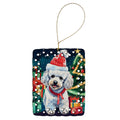 Poodle Christmas Porcelain Ornament Christmas Tree Hanging Decorations for Home Christmas Holiday, Rectangle, Gift, Multicolor