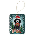 Portuguese Water Dog Christmas Porcelain Ornament Christmas Tree Hanging Decorations for Home Christmas Holiday, Rectangle, Gift, Multicolor