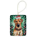 Rhodesian Ridgeback Christmas Porcelain Ornament Christmas Tree Hanging Decorations for Home Christmas Holiday, Rectangle, Gift, Multicolor