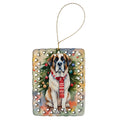 Saint Bernard Christmas Porcelain Ornament Christmas Tree Hanging Decorations for Home Christmas Holiday, Rectangle, Gift, Multicolor