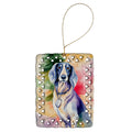 Saluki Christmas Porcelain Ornament Christmas Tree Hanging Decorations for Home Christmas Holiday, Rectangle, Gift, Multicolor