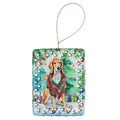 Saluki Christmas Porcelain Ornament Christmas Tree Hanging Decorations for Home Christmas Holiday, Rectangle, Gift, Multicolor