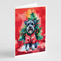 Schnauzer Christmas Greeting Cards Pack of 8 Blank Cards with Envelopes Whimsical A7 Size 5x7