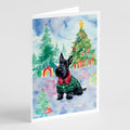 Scottish Terrier Christmas Greeting Cards Pack of 8 Blank Cards with Envelopes Whimsical A7 Size 5x7