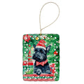 Scottish Terrier Christmas Porcelain Ornament Christmas Tree Hanging Decorations for Home Christmas Holiday, Rectangle, Gift, Multicolor