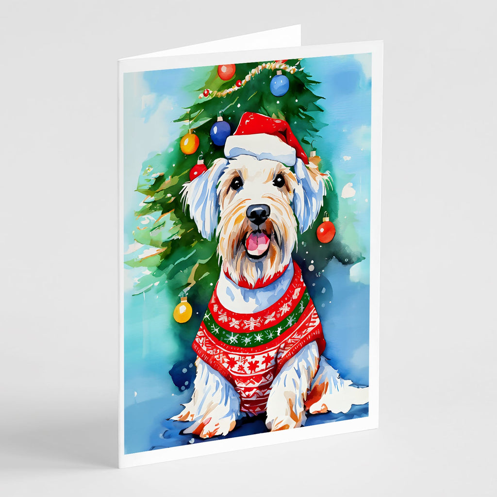 Sealyham Terrier Christmas Greeting Cards Pack of 8 Blank Cards with Envelopes Whimsical A7 Size 5x7