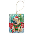 Shar Pei Christmas Porcelain Ornament Christmas Tree Hanging Decorations for Home Christmas Holiday, Rectangle, Gift, Multicolor