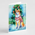 Siberian Husky Christmas Greeting Cards Pack of 8 Blank Cards with Envelopes Whimsical A7 Size 5x7