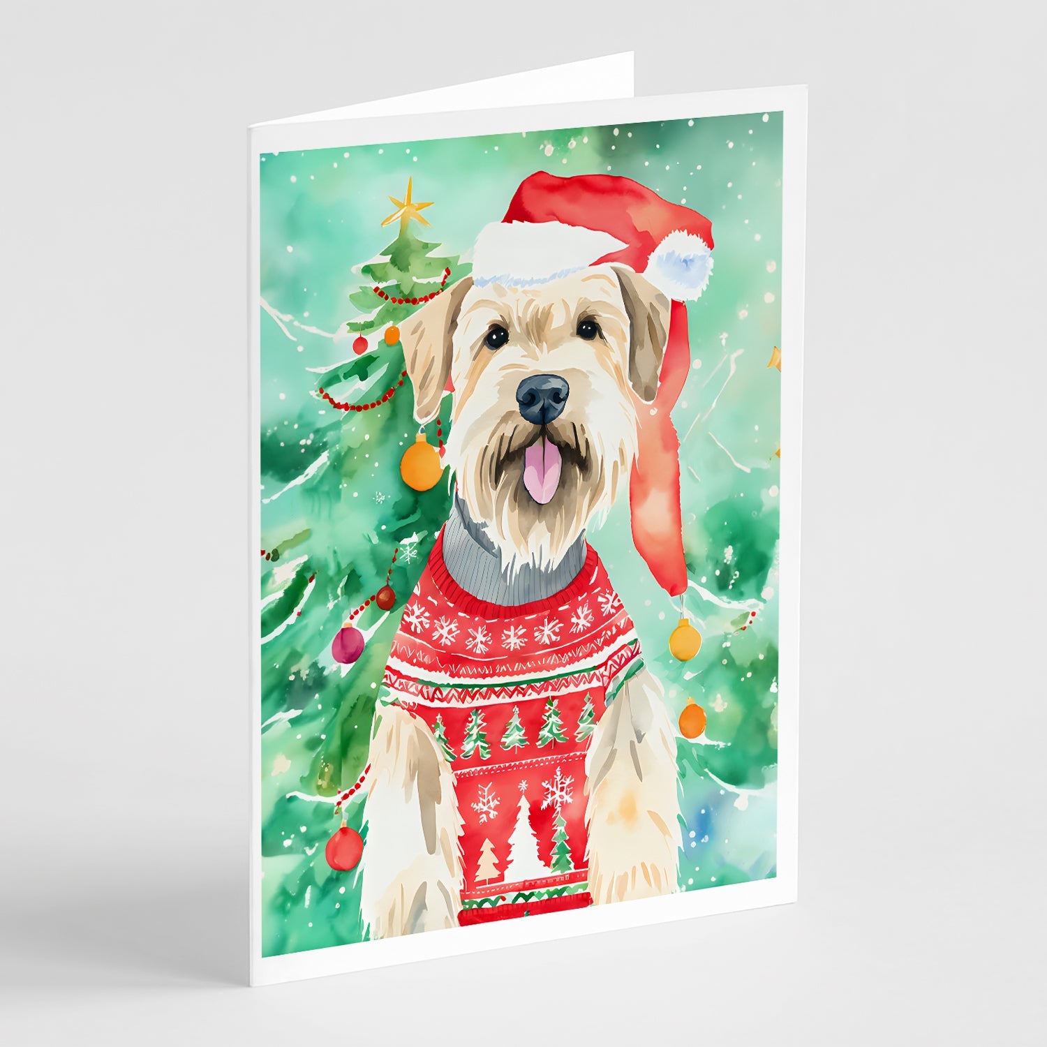 Wheaten Terrier Christmas Greeting Cards Pack of 8 Blank Cards with Envelopes Whimsical A7 Size 5x7