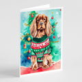 Sussex Spaniel Christmas Greeting Cards Pack of 8 Blank Cards with Envelopes Whimsical A7 Size 5x7
