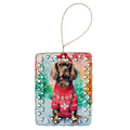 Sussex Spaniel Christmas Porcelain Ornament Christmas Tree Hanging Decorations for Home Christmas Holiday, Rectangle, Gift, Multicolor