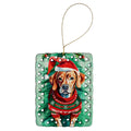Vizsla Christmas Porcelain Ornament Christmas Tree Hanging Decorations for Home Christmas Holiday, Rectangle, Gift, Multicolor