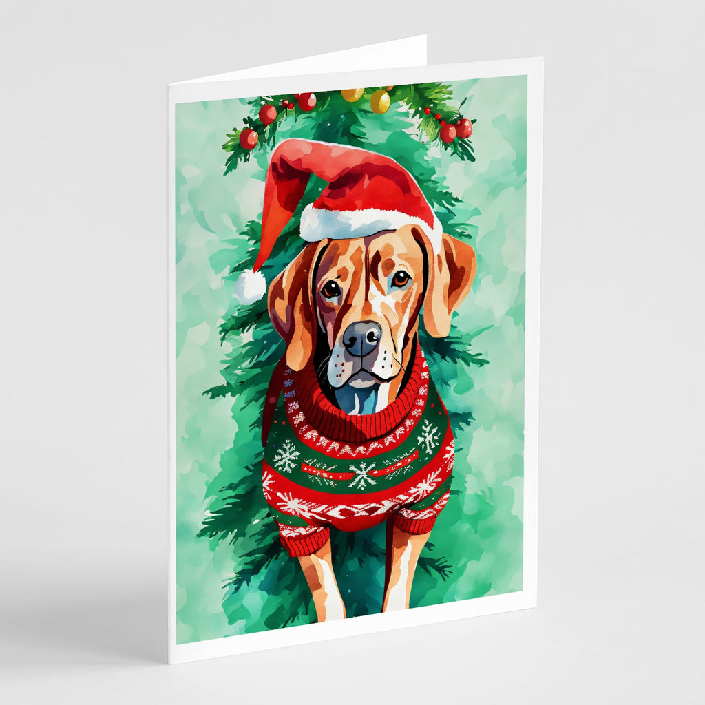 Vizsla Christmas Greeting Cards Pack of 8 Blank Cards with Envelopes Whimsical A7 Size 5x7